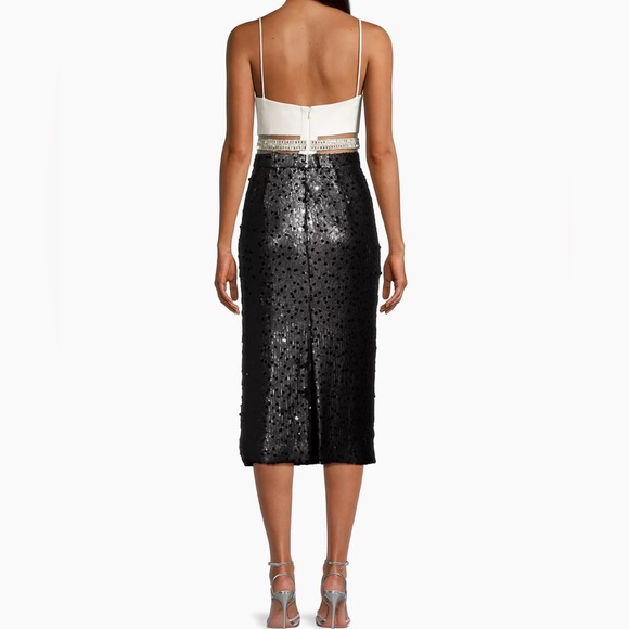 Toccin NWT Illusion Cutout Charlotte Sequin Crystal Midi Dress - Picture 3 of 10